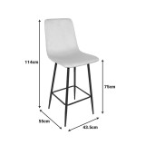 Stol bari Grato pakoworld pëlhurë jeshile cypres-këmbë metalike e zezë 43.5x55x114cm