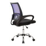 Karrige zyre me recline Berto II pakoworld me pëlhurë rrjetë në nuancë blu-e zezë dhe bazë kromi 60x48x85-95cm