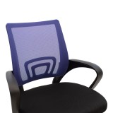 Karrige zyre me recline Berto II pakoworld me pëlhurë rrjetë në nuancë blu-e zezë dhe bazë kromi 60x48x85-95cm