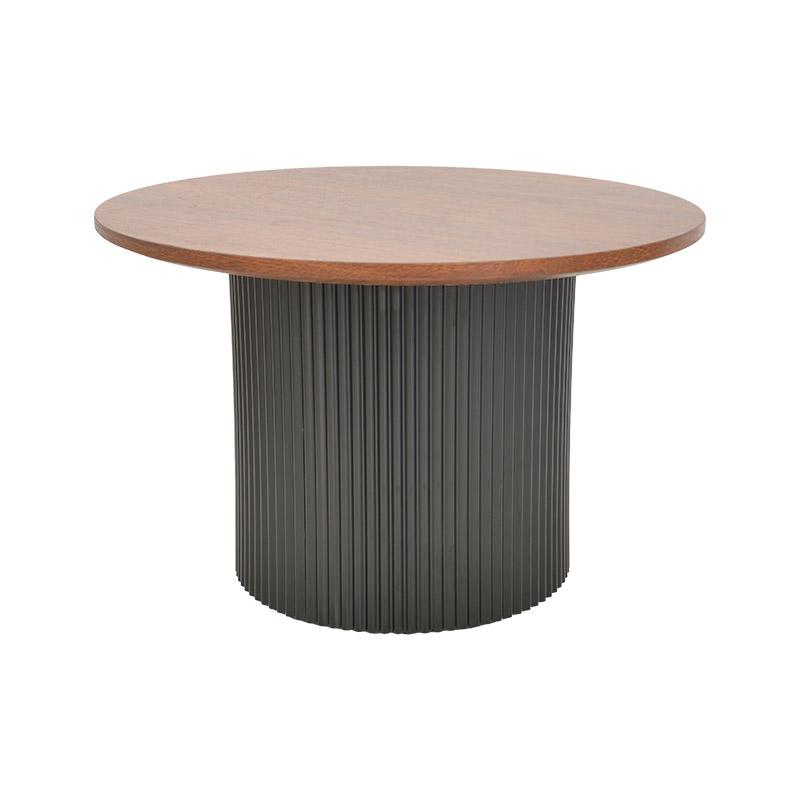 Set tavolinash kafeje Dovel pakoworld mdf prej 2 copësh arrë-metal i zi