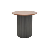 Set tavolinash kafeje Dovel pakoworld mdf prej 2 copësh arrë-metal i zi