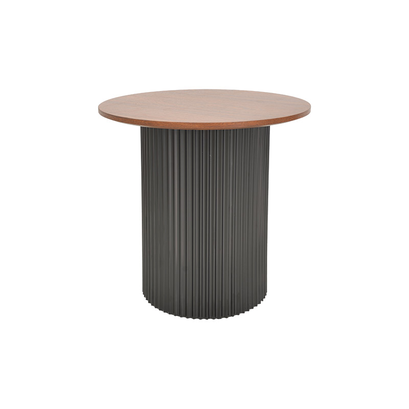 Set tavolinash kafeje Dovel pakoworld mdf prej 2 copësh arrë-metal i zi