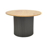 Set tavolinash kafeje Dovel pakoworld mdf prej 2 copësh SONOMA-metal i zi