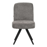 Karrige rrotulluese Novo pakoworld pëlhurë bukle gri këmbë metalike të zeza 65.5x50x90cm