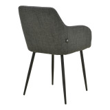 Karrige Zerfia pakoworld pëlhurë antracit-këmbë metalike e zezë 43x59.5x85cm