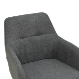 Karrige Zerfia pakoworld pëlhurë antracit-këmbë metalike e zezë 43x59.5x85cm