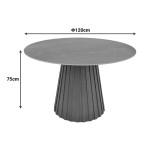 Tavolinë ngrënieje Franzel pakoworld mdf walnut D120x75cm