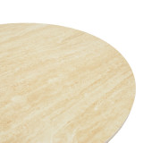 Tavolinë ngrënie Karlino pakoworld sintered stone me pamje travertini-mdf ngjyrë natyrale 180x90x76cm