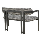 Divan 2-vendësh Berdona pakoworld pëlhurë e zezë dhe e bardhë-këmbë metalike e zezë 120x47x78cm