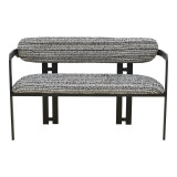 Divan 2-vendësh Berdona pakoworld pëlhurë e zezë dhe e bardhë-këmbë metalike e zezë 120x47x78cm