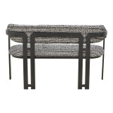 Divan 2-vendësh Berdona pakoworld pëlhurë e zezë dhe e bardhë-këmbë metalike e zezë 120x47x78cm