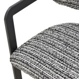 Divan 2-vendësh Berdona pakoworld pëlhurë e zezë dhe e bardhë-këmbë metalike e zezë 120x47x78cm