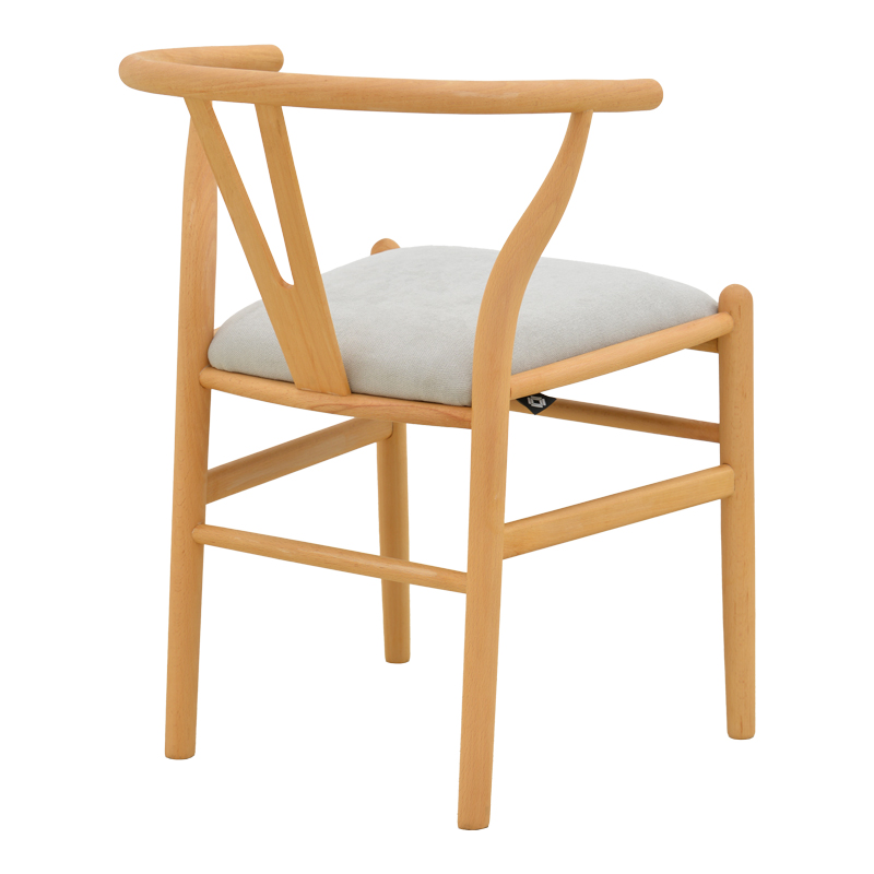 Karrige Wishbone pakoworld dru gome-pëlhurë në ngjyrë natyrale-gri 51x58x73cm