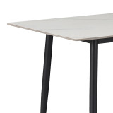 Tavolinë Gustas pakoworld mermer i bardhë guri i sinterizuar-metal i zi 140x80x76cm