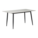 Tavolinë Gustas pakoworld mermer i bardhë guri i sinterizuar-metal i zi 140x80x76cm