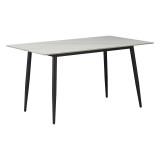Tavolinë Gustas pakoworld mermer i bardhë guri i sinterizuar-metal i zi 160x80x76cm