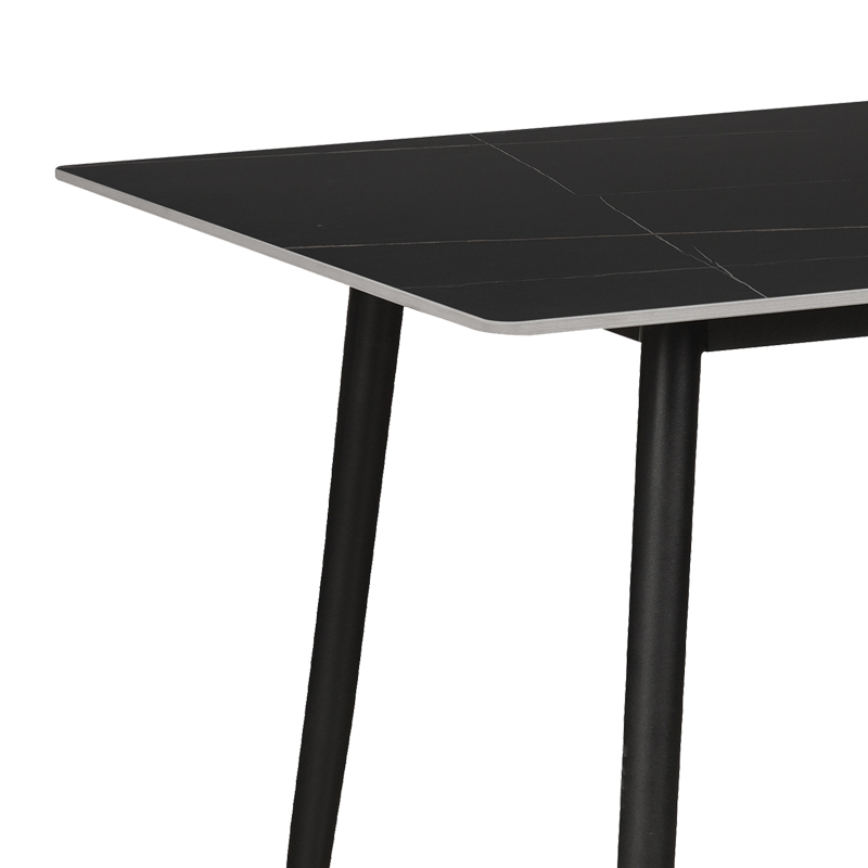 Tavolinë Gustas pakoworld mermer i zi guri i sinterizuar-metal i zi 120x80x76cm