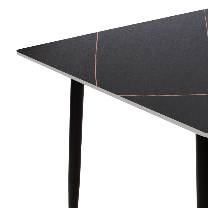 Tavolinë Gustas pakoworld mermer i zi guri i sinterizuar-metal i zi 120x80x76cm
