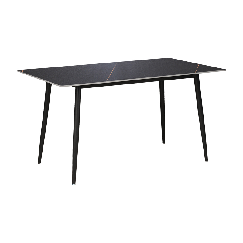 Tavolinë Gustas pakoworld mermer i zi guri i sinterizuar-metal i zi 120x80x76cm