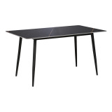 Tavolinë Gustas pakoworld mermer i zi guri i sinterizuar-metal i zi 140x80x76cm