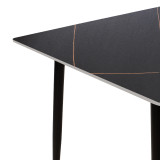Tavolinë Gustas pakoworld mermer i zi guri i sinterizuar-metal i zi 140x80x76cm