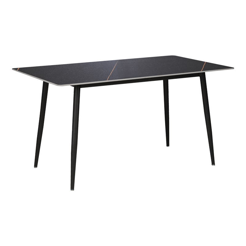 Tavolinë Gustas pakoworld mermer i zi guri i sinterizuar-metal i zi 140x80x76cm