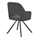 Fotel Verta pakoworld pëlhurë antracit-metal i zi 59x58x87cm