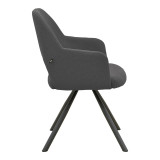 Fotel Verta pakoworld pëlhurë antracit-metal i zi 59x58x87cm