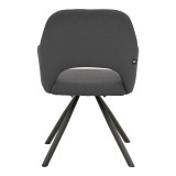 Fotel Verta pakoworld pëlhurë antracit-metal i zi 59x58x87cm
