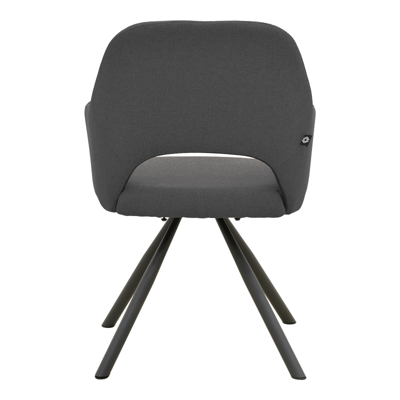 Fotel Verta pakoworld pëlhurë antracit-metal i zi 59x58x87cm