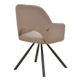 Fotel Verta pakoworld pëlhurë beige-metal i zi 59x58x87cm