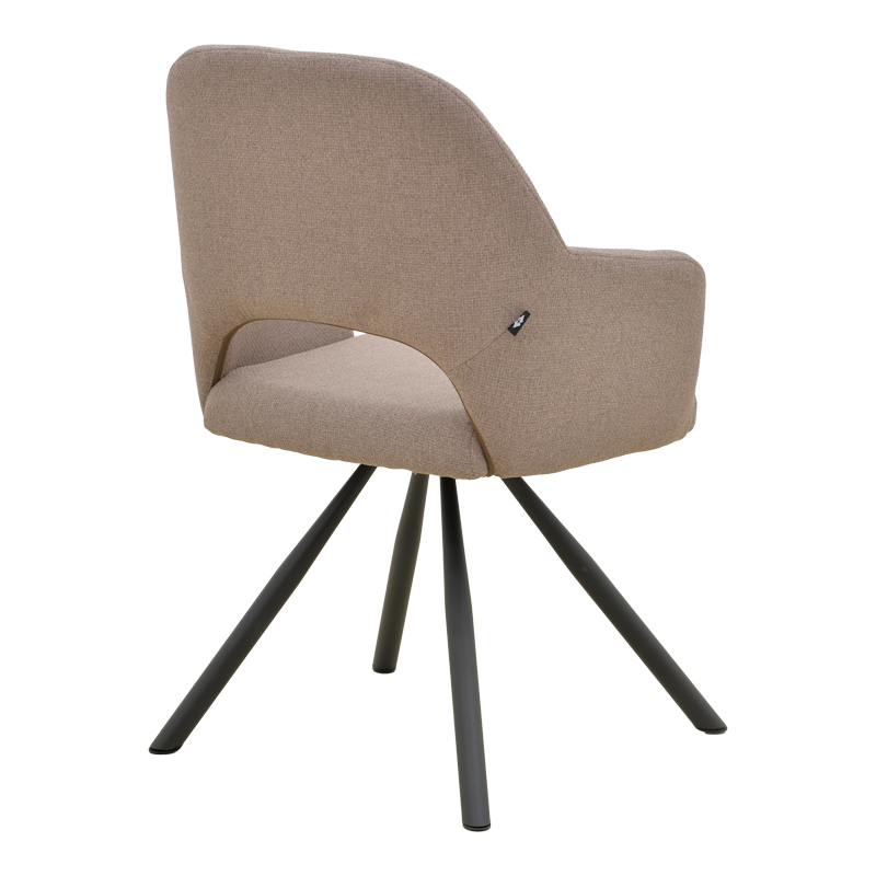 Fotel Verta pakoworld pëlhurë beige-metal i zi 59x58x87cm