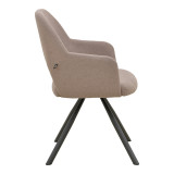 Fotel Verta pakoworld pëlhurë beige-metal i zi 59x58x87cm