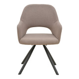 Fotel Verta pakoworld pëlhurë beige-metal i zi 59x58x87cm
