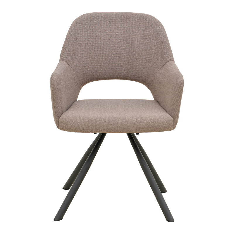 Fotel Verta pakoworld pëlhurë beige-metal i zi 59x58x87cm