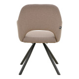 Fotel Verta pakoworld pëlhurë beige-metal i zi 59x58x87cm