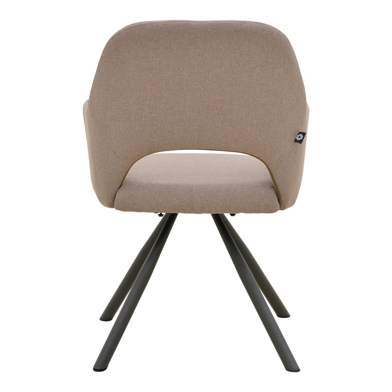 Fotel Verta pakoworld pëlhurë beige-metal i zi 59x58x87cm