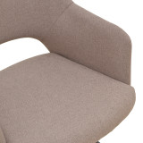 Fotel Verta pakoworld pëlhurë beige-metal i zi 59x58x87cm
