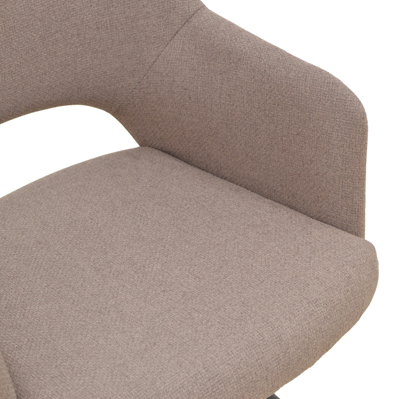 Fotel Verta pakoworld pëlhurë beige-metal i zi 59x58x87cm