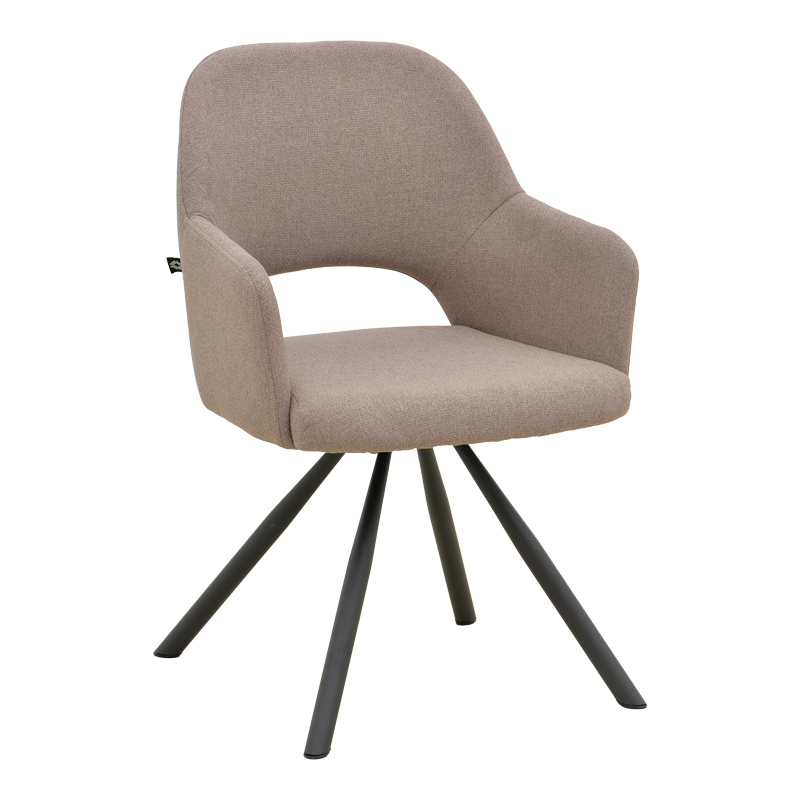 Fotel Verta pakoworld pëlhurë beige-metal i zi 59x58x87cm