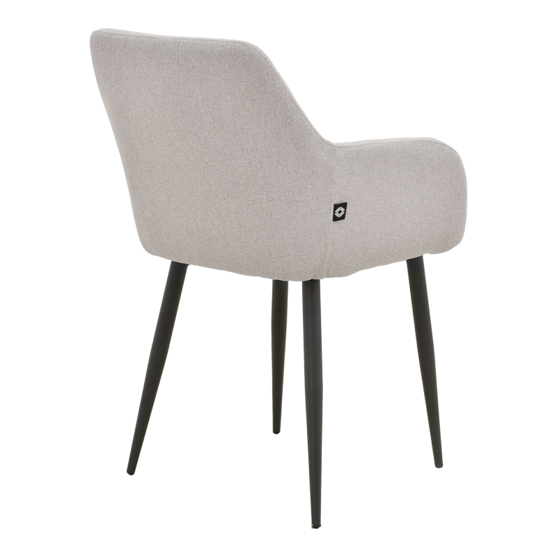 Fotel Telia pakoworld pëlhurë gri e çelur-metal i zi 60x54x85cm
