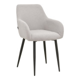 Fotel Telia pakoworld pëlhurë gri e çelur-metal i zi 60x54x85cm