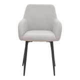 Fotel Telia pakoworld pëlhurë gri e çelur-metal i zi 60x54x85cm