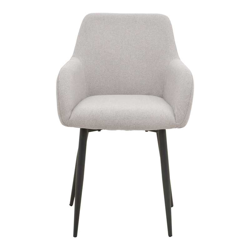 Fotel Telia pakoworld pëlhurë gri e çelur-metal i zi 60x54x85cm