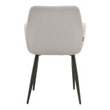 Fotel Telia pakoworld pëlhurë gri e çelur-metal i zi 60x54x85cm