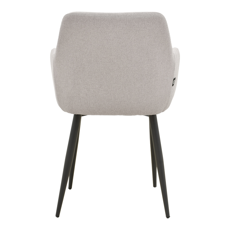 Fotel Telia pakoworld pëlhurë gri e çelur-metal i zi 60x54x85cm