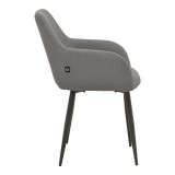 Fotel Telia pakoworld pëlhurë antracit-metal i zi 60x54x85cm