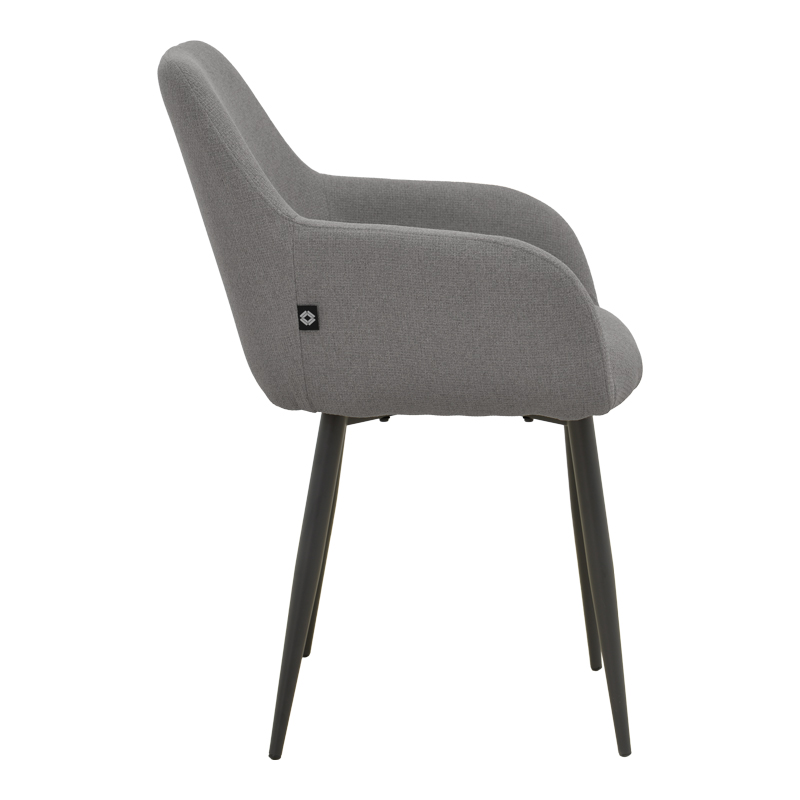 Fotel Telia pakoworld pëlhurë antracit-metal i zi 60x54x85cm