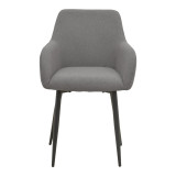 Fotel Telia pakoworld pëlhurë antracit-metal i zi 60x54x85cm