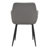 Fotel Telia pakoworld pëlhurë antracit-metal i zi 60x54x85cm